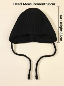 Minimalist Solid Beanie - Black - View 4