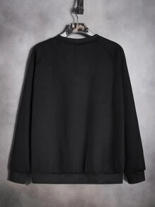 ROMWE MEN Anime Hombres Sudadera con estampado de figura - Negro - Ver 2