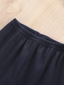 Toddler Boys Patched Pocket Piping Trim PJ Set - Navy Blue - View 4