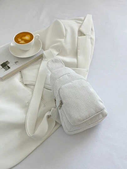 Mini Solid Color Minimalist Luxury Corduroy Leopard Print Chest Bag