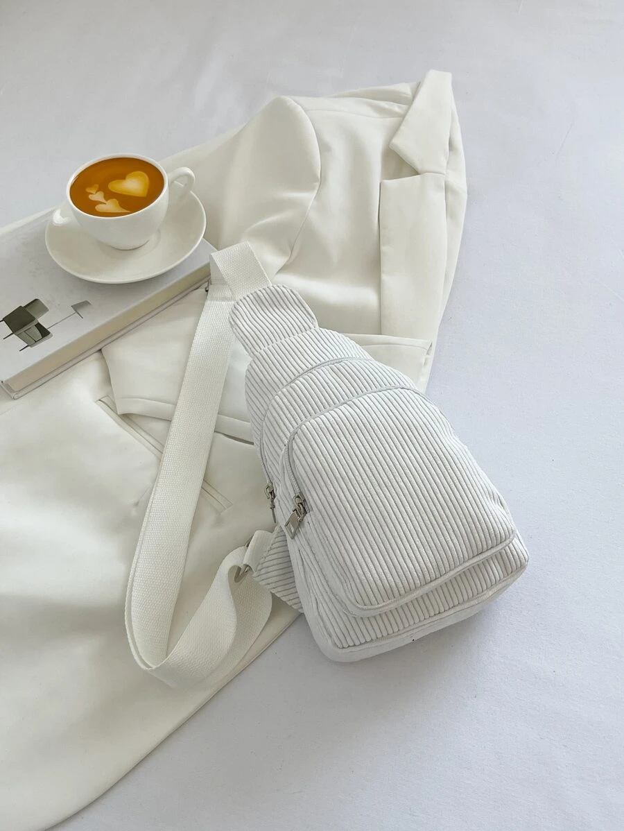 Mini Solid Color Minimalist Luxury Corduroy Leopard Print Chest Bag