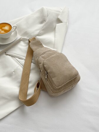 Sac à bandoulière mini en velours côtelé