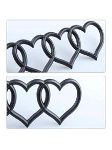 1pc Heart Pattern Car Sticker - Black - View 3