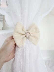 1pc Bow Design Curtain Holdback - Beige - View 4