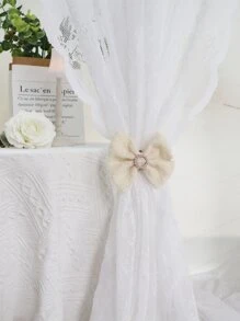 1pc Bow Design Curtain Holdback - Beige - View 5