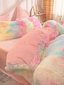 Tie Dye Shaggy Duvet Cover Set Without Filler