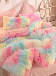 Tie Dye Shaggy Duvet Cover Set Without Filler