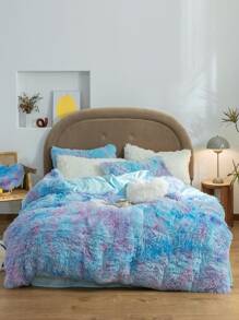 Tie Dye Shaggy Duvet Cover Set Without Filler - Multicolor - View 1