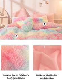 Tie Dye Shaggy Duvet Cover Set Without Filler