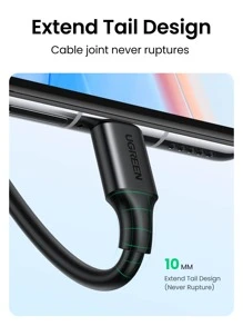 UGREEN USB Type C 充电器线 快速充电和同步数据线 快速充电 3.0 USB C 线 - 黑色 - 查看 6