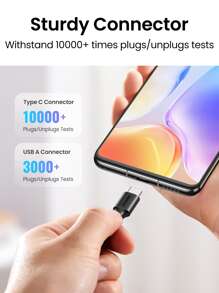 UGREEN USB Type C 充电器线 快速充电和同步数据线 快速充电 3.0 USB C 线 - 黑色 - 查看 8