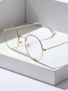 一副男士金属圆形透明眼镜，现代简约风格，适合作为节日礼物、日常佩戴和办公佩戴。 - 金色 - 查看 6