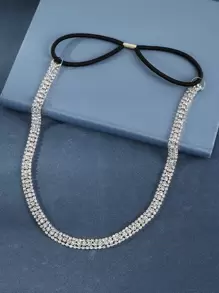 Diadema decorada con strass para fiesta - Plateado - Ver 1