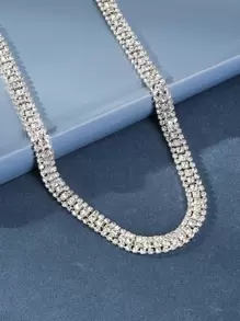 Diadema decorada con strass para fiesta - Plateado - Ver 3