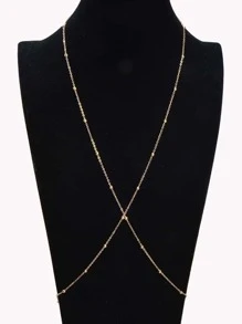 Cadena para el cuerpo con tira cruzada - Amarillo Oro - Ver 1