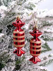 6 件彩色糖果形不对称圣诞饰品 - 彩色 - 查看 1