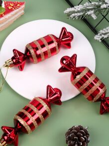 6 件彩色糖果形不对称圣诞饰品 - 彩色 - 查看 3