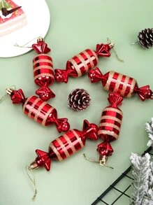 6 件彩色糖果形不对称圣诞饰品 - 彩色 - 查看 4