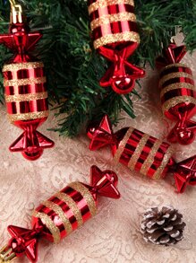 6 件彩色糖果形不对称圣诞饰品 - 彩色 - 查看 5