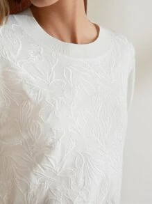 MOTF PREMIUM WOOL-MIX EMBROIDERY JUMPER - White - View 3