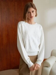 MOTF PREMIUM WOOL-MIX EMBROIDERY JUMPER - White - View 9