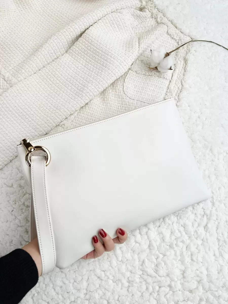 Square Bag Eyelet Detail Square Bag, For Women, Rookies & White-Collar Workers,For Lady,For Female Lipsticks,For Dinner/Banquet,For Prom,For Wedding,For Party High Quality Leather - White - View 1