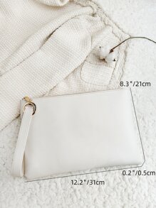 Square Bag Eyelet Detail Square Bag, For Women, Rookies & White-Collar Workers,For Lady,For Female Lipsticks,For Dinner/Banquet,For Prom,For Wedding,For Party High Quality Leather - White - View 3