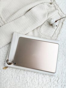 Square Bag Eyelet Detail Square Bag, For Women, Rookies & White-Collar Workers,For Lady,For Female Lipsticks,For Dinner/Banquet,For Prom,For Wedding,For Party High Quality Leather - White - View 4