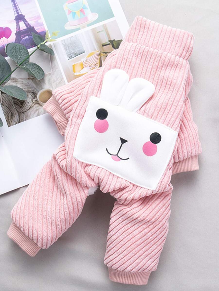 1入組兔子印花寵物連身褲 - 粉色 - 查看 1