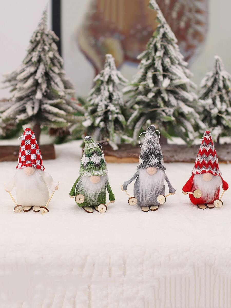 1pc Christmas Gonk Design Random Decoration Craft - Multicolor - View 1