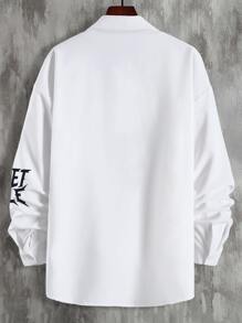 Manfinity Men 1pc Slogan Graphic Shirt - White - View 2