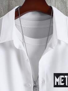 Manfinity Men 1pc Slogan Graphic Shirt - White - View 5