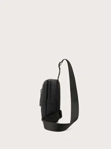 Mini bolso bandolera con cremallera frontal para hombre Bolso de pecho