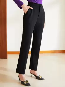 MOTF PREMIUM STRAIGHT LEG TAILORED TROUSERS - Black - View 2