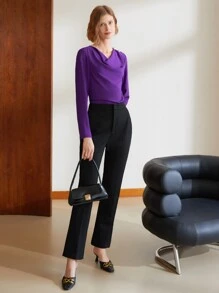 MOTF PREMIUM STRAIGHT LEG TAILORED TROUSERS - Black - View 4