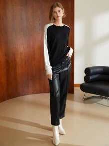 MOTF PREMIUM PU LEATHER PRESS CREASE TROUSERS - Black - View 6