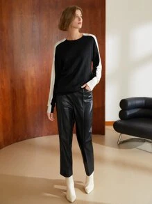 MOTF PREMIUM PU LEATHER PRESS CREASE TROUSERS - Black - View 8