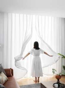 Rèm đơn màu đơn - trắng - Xem 4