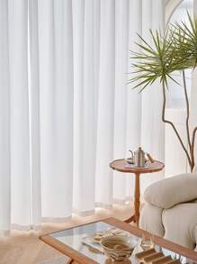 Rèm đơn màu đơn - trắng - Xem 6