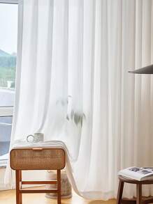 Rèm đơn màu đơn - trắng - Xem 8