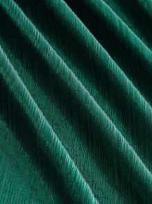 SHEIN BAE Draped Collar Ruched Metallic Cami Dress - Dark Green - View 5