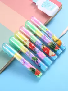 1 pieza Borrador de lápiz con patrón de fruta al azar moderno para estudiantes