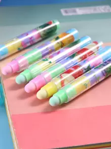 1 pieza Borrador de lápiz con patrón de fruta al azar moderno para estudiantes