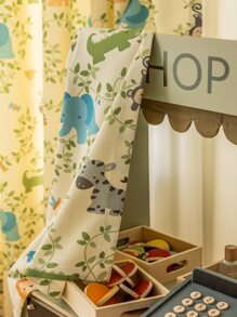 Cartoon Plant & Animal Pattern Single Panel Blackout Curtain - Multicolor - View 4