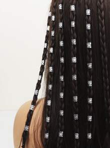 Boho 40pcs Hollow Out Hair Ring - Silver - View 5