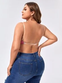 Sujetador push up transparente con tira - Rosa - Ver 2