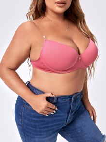 Sujetador push up transparente con tira - Rosa - Ver 3