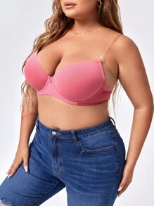 Sujetador push up transparente con tira - Rosa - Ver 4