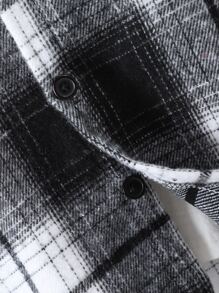 SHEIN 男童格紋印花連帽外套,不含內搭t恤