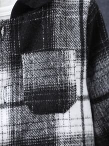 SHEIN 男童格紋印花連帽外套,不含內搭t恤